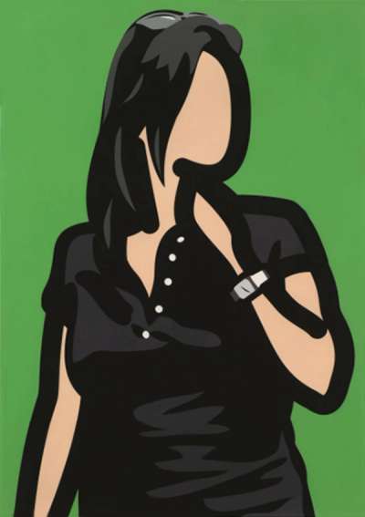 Julian Opie: Tourist With Watch - Signed Print