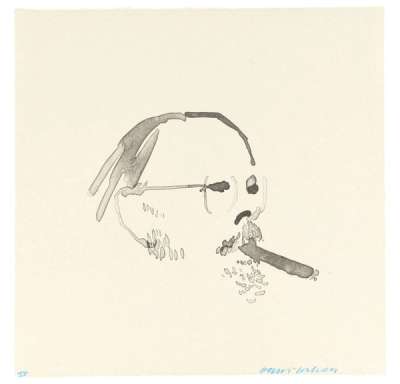 Henry With Cigar - Signed Print by David Hockney 1976 - MyArtBroker