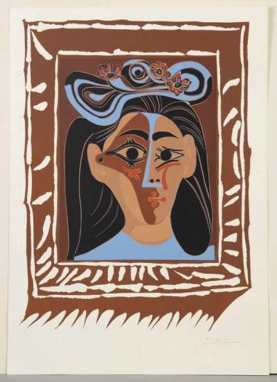 Jacqueline Au Chapeau À Fleurs II - Signed Print by Pablo Picasso 1963 - MyArtBroker