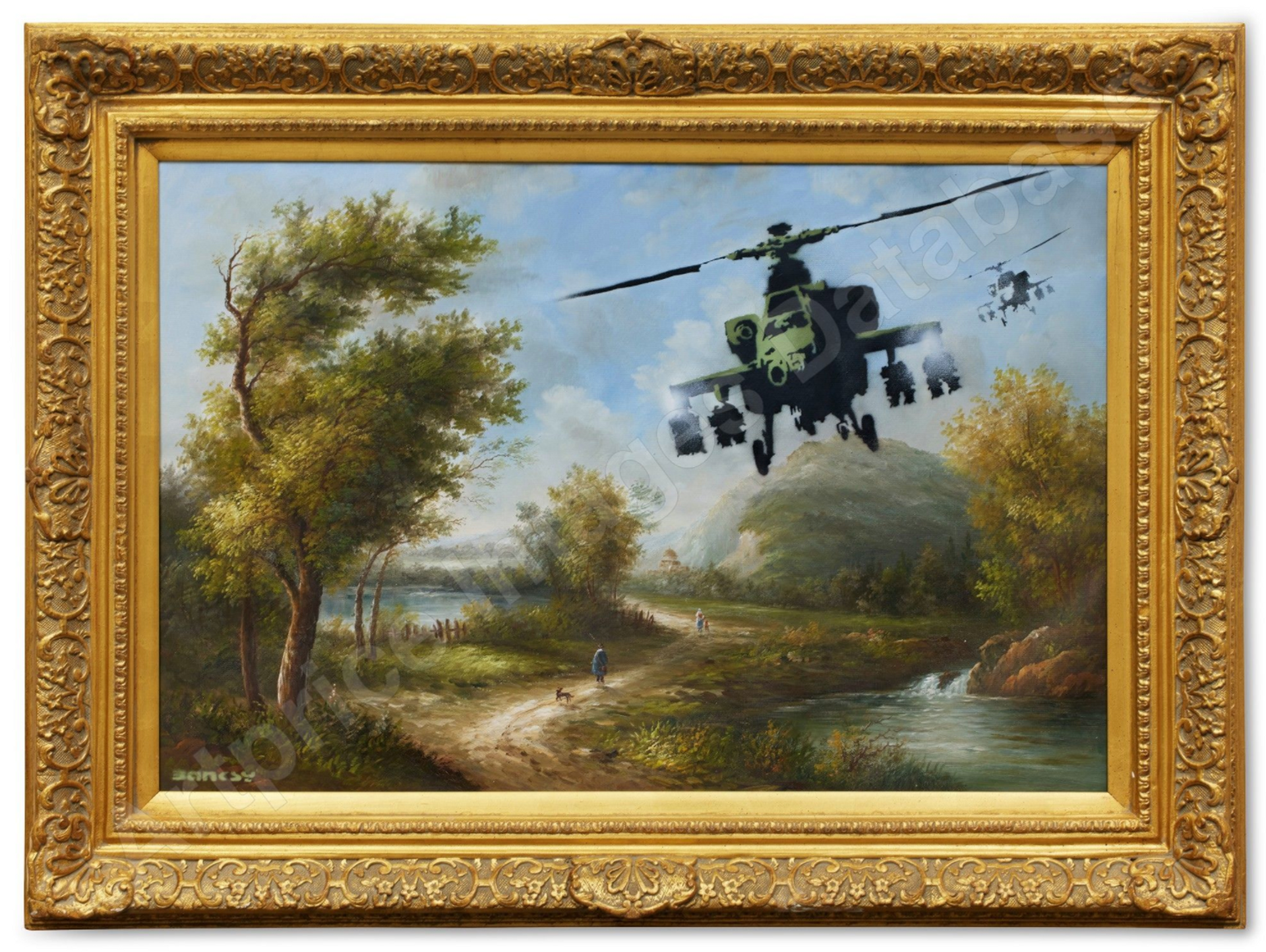 Vandalised Oil (Choppers) by Banksy