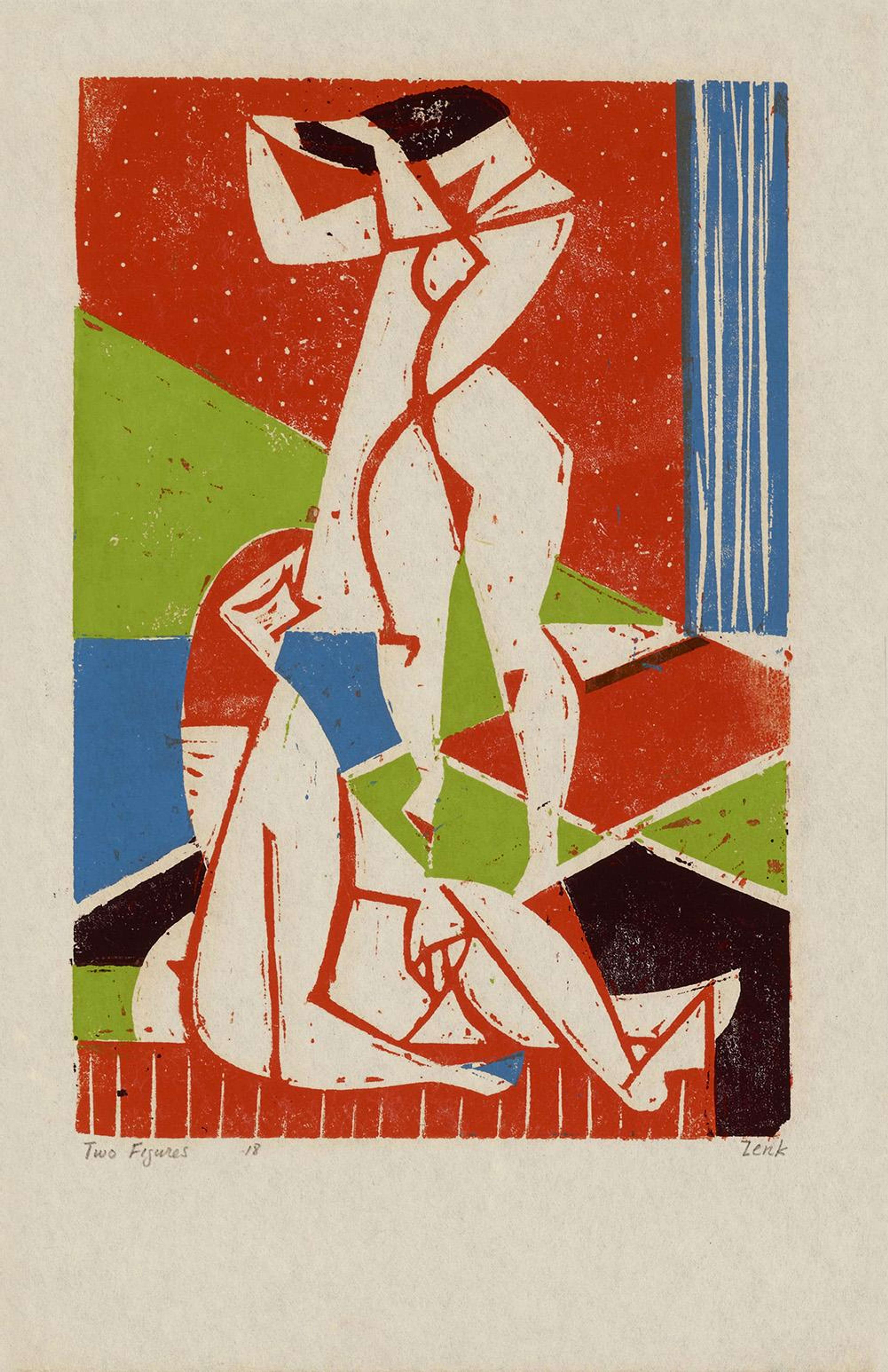 Two Figures - Signed Print by Josef Zenk null - MyArtBroker