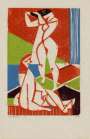 Josef Zenk: Two Figures - Signed Print