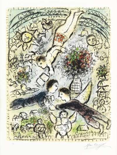 Marc Chagall: Le Ciel - Signed Print