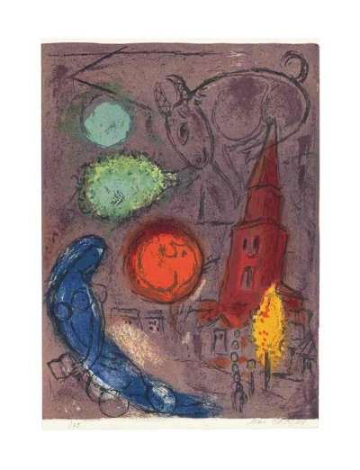 Marc Chagall: Saint Germain Des Prés - Signed Print