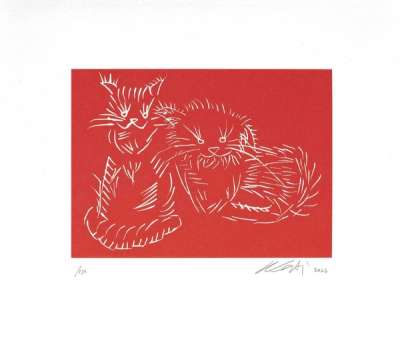 Cats (Red) - Signed Print by Ai Weiwei 2022 - MyArtBroker