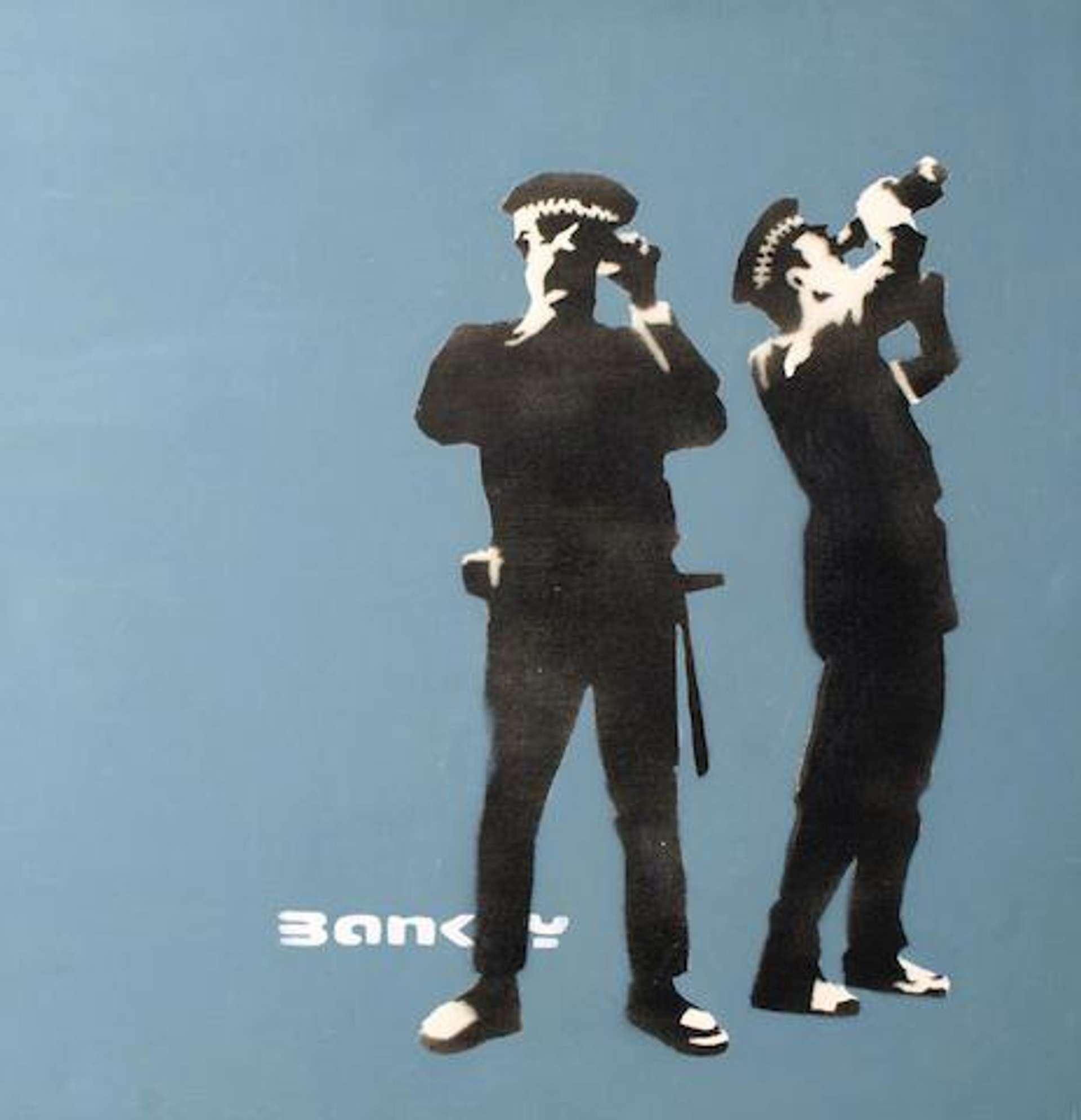 Banksy: Avon And Somerset Constabulary (blue) - Unsigned Spray Paint