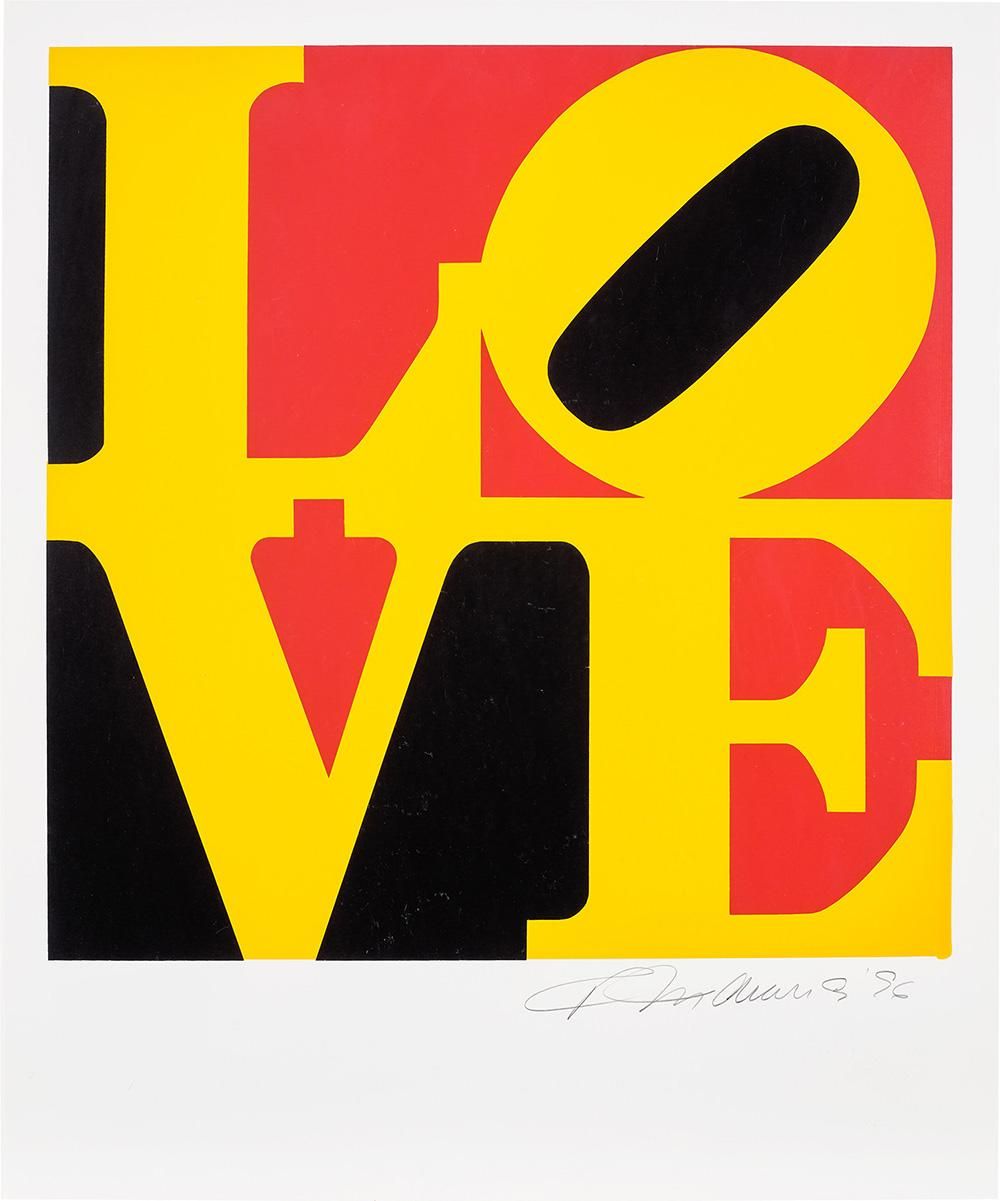 Robert Indiana The Book Of Love (yellow, black and red) (Signed