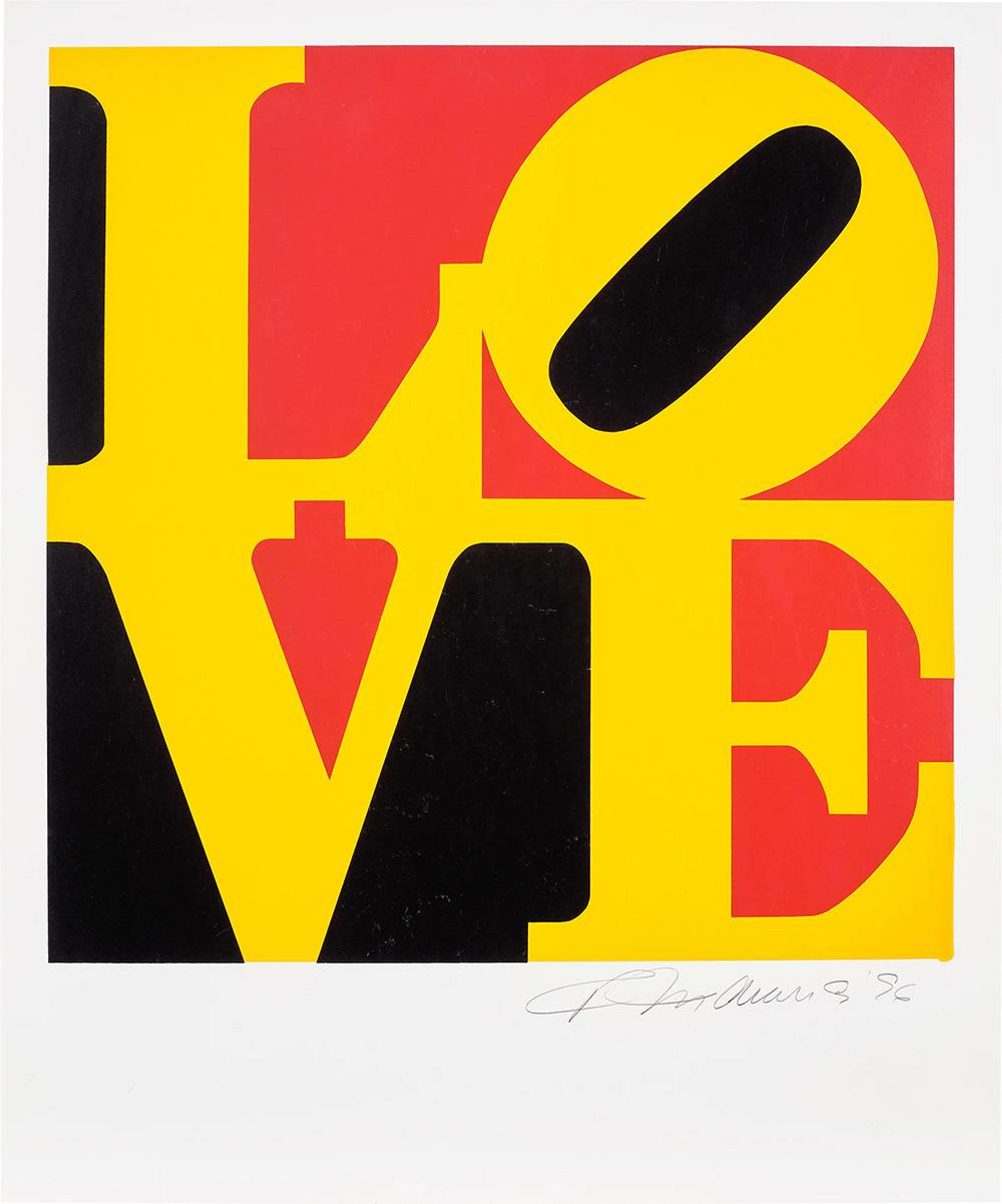 The Book Of Love (yellow, black and red) - Signed Print by Robert Indiana 1996 - MyArtBroker