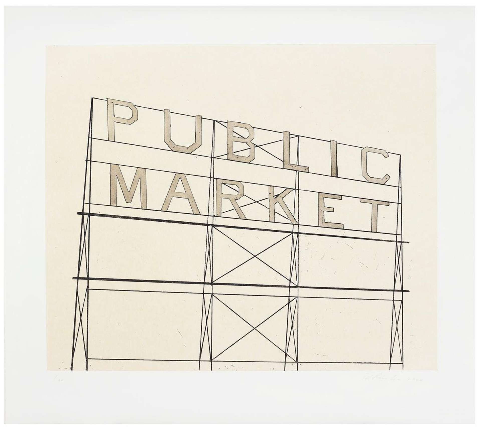 Ed Ruscha: Public Market - Signed Print