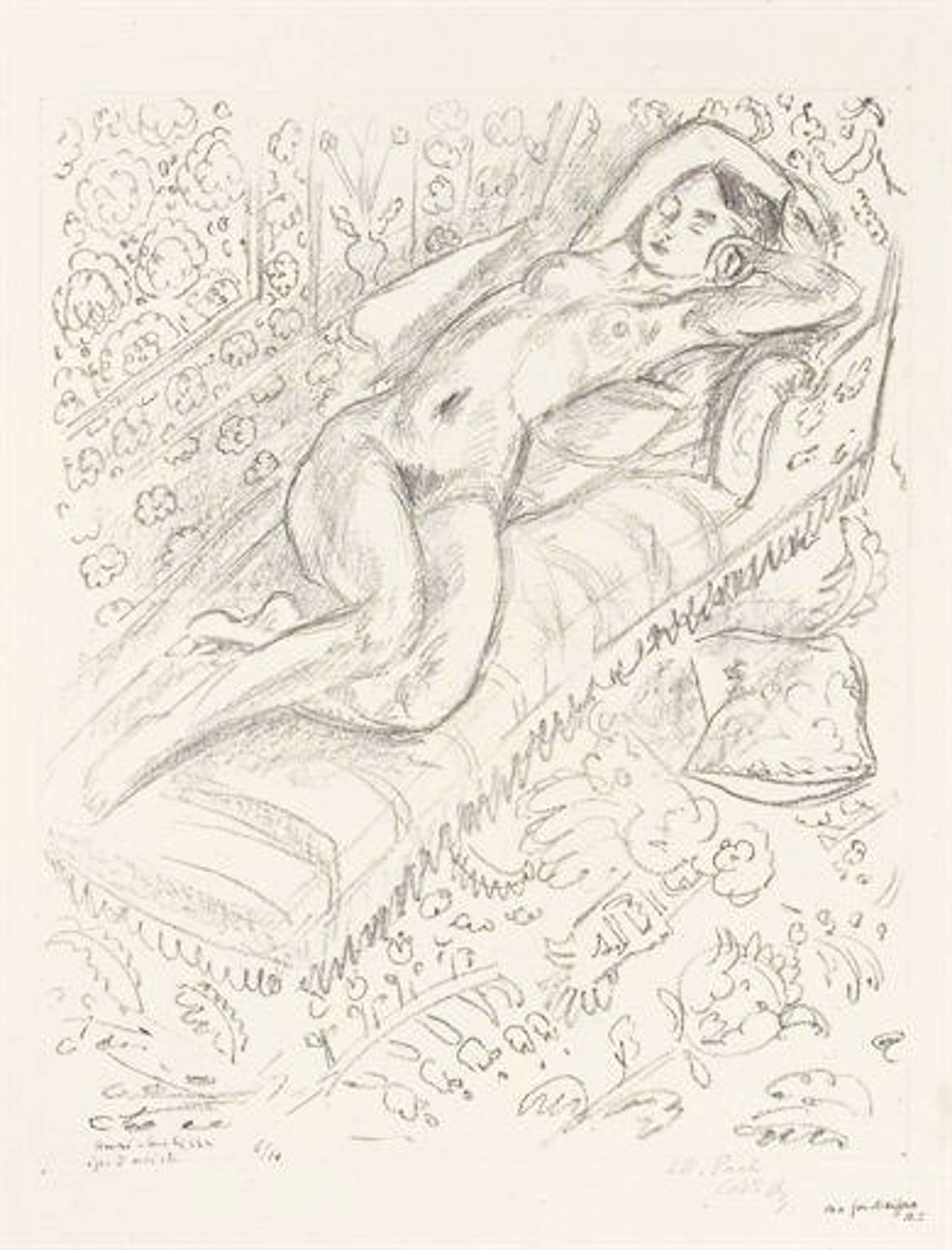 Nu Sur Chaise De Repos Sur Fond Moucharabieh - undefined by Henri Matisse 1922 - MyArtBroker