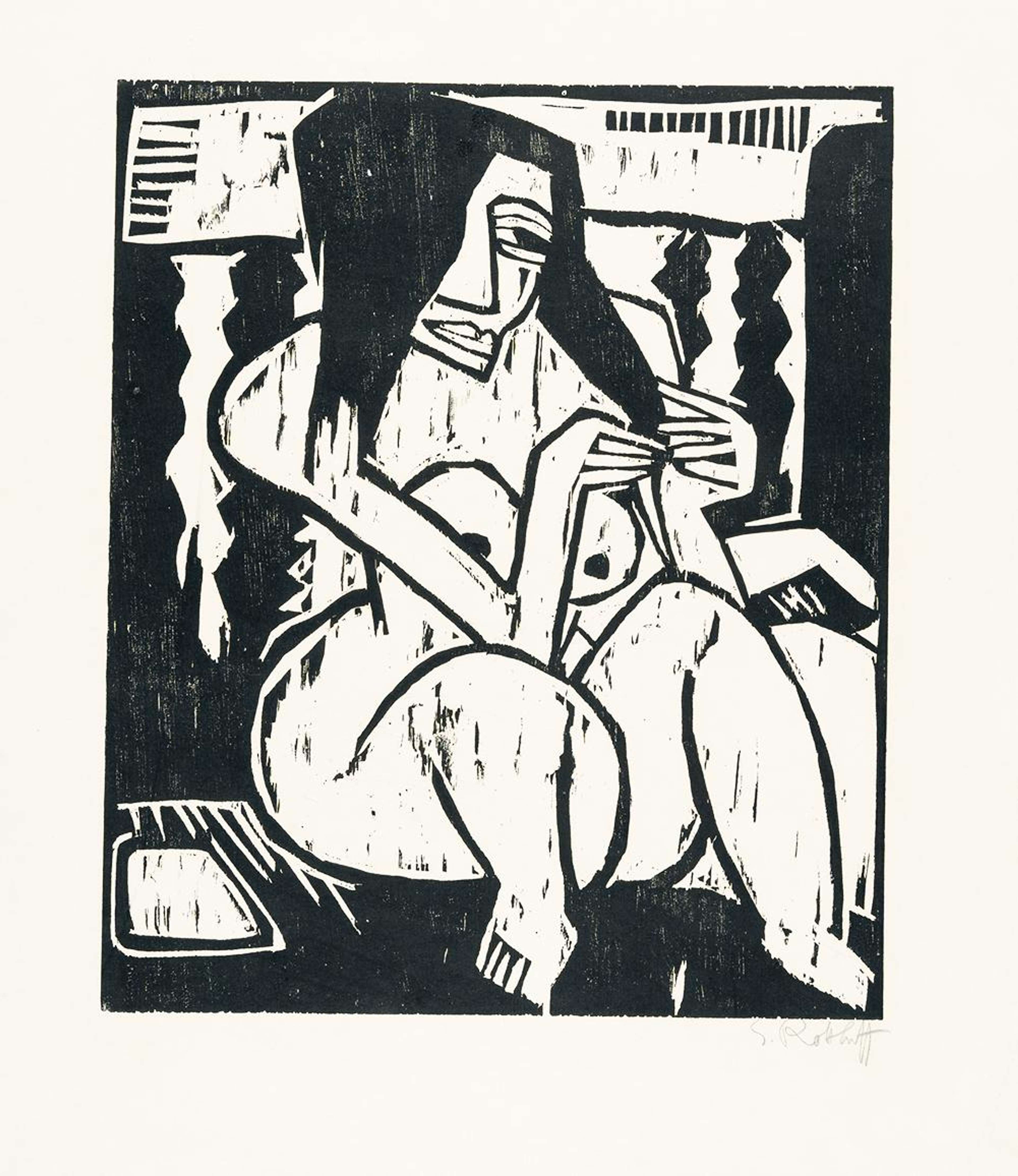 Woman With Loose Hair - Signed Print by Karl Schmidt-Rottluff 1913 - MyArtBroker