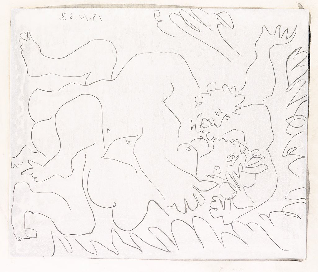PABLO PICASSO【Faune devoilant une Femme】 PICASSO【Faune PABLO devoilant Femme】 une