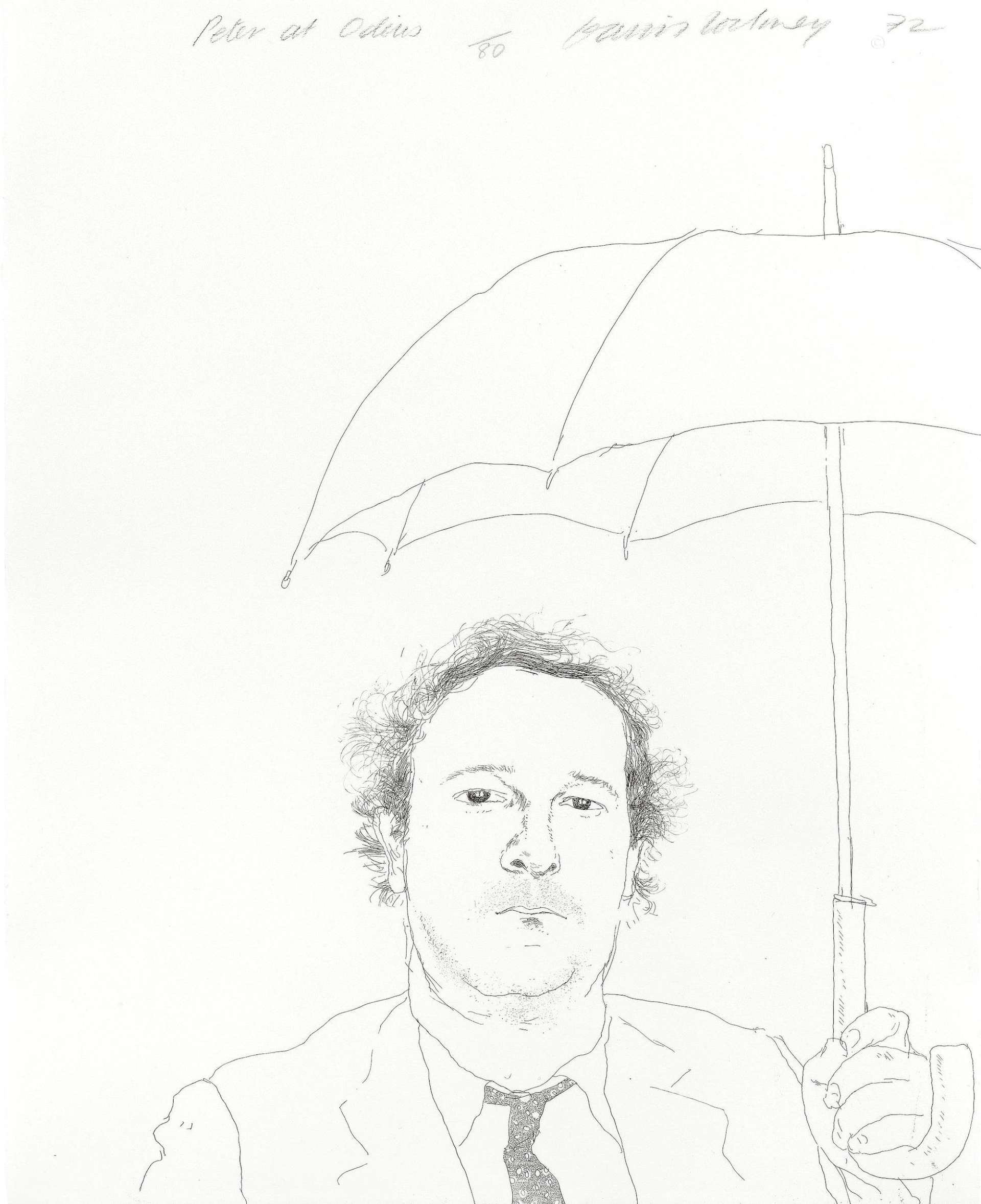 Peter At Odins - Signed Print by David Hockney 1972 - MyArtBroker