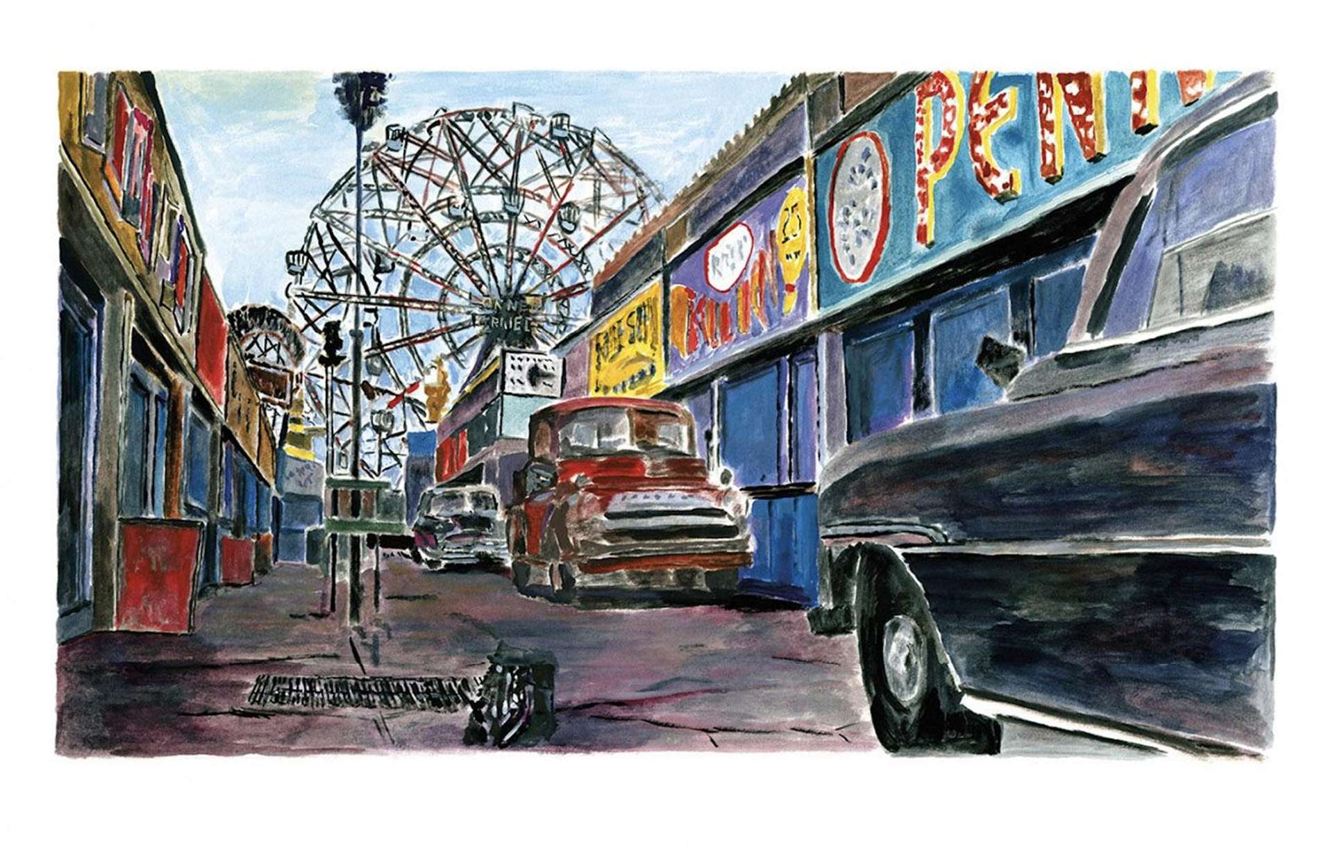Amusement Park Alleyway - Signed Print by Bob Dylan 2016 - MyArtBroker
