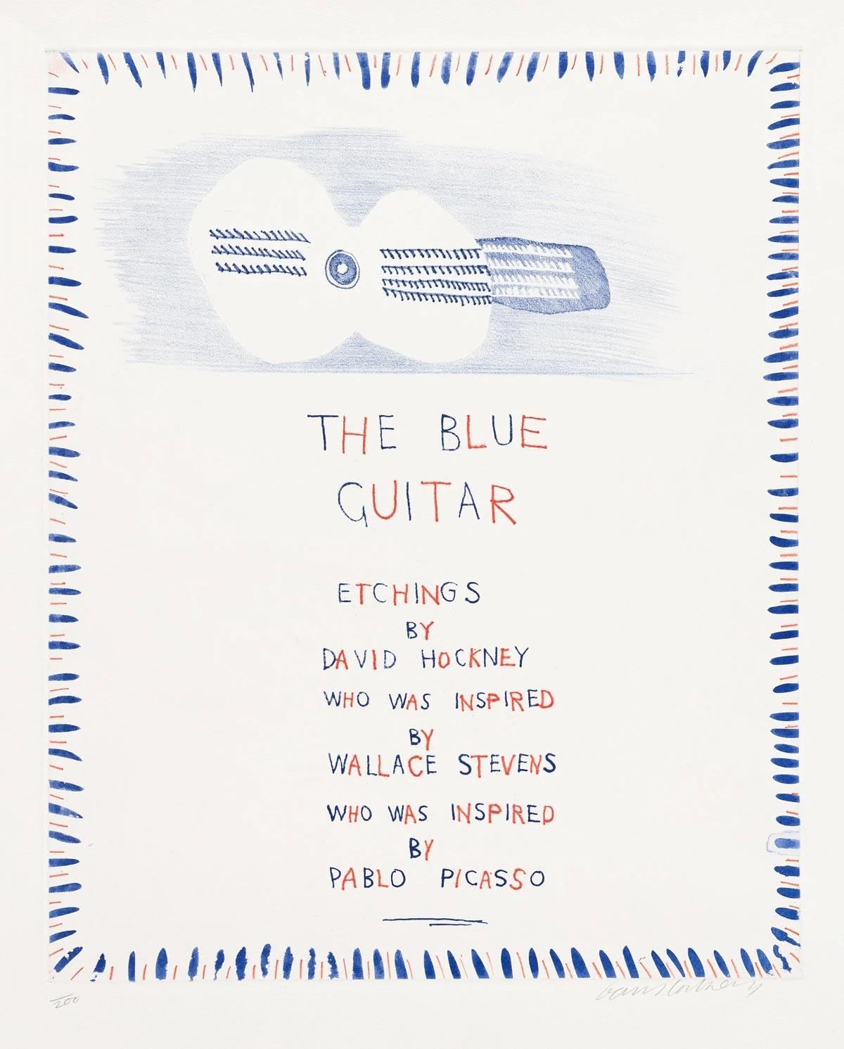 David Hockney The Blue Guitar (frontispiece) (Signed Print) 1977