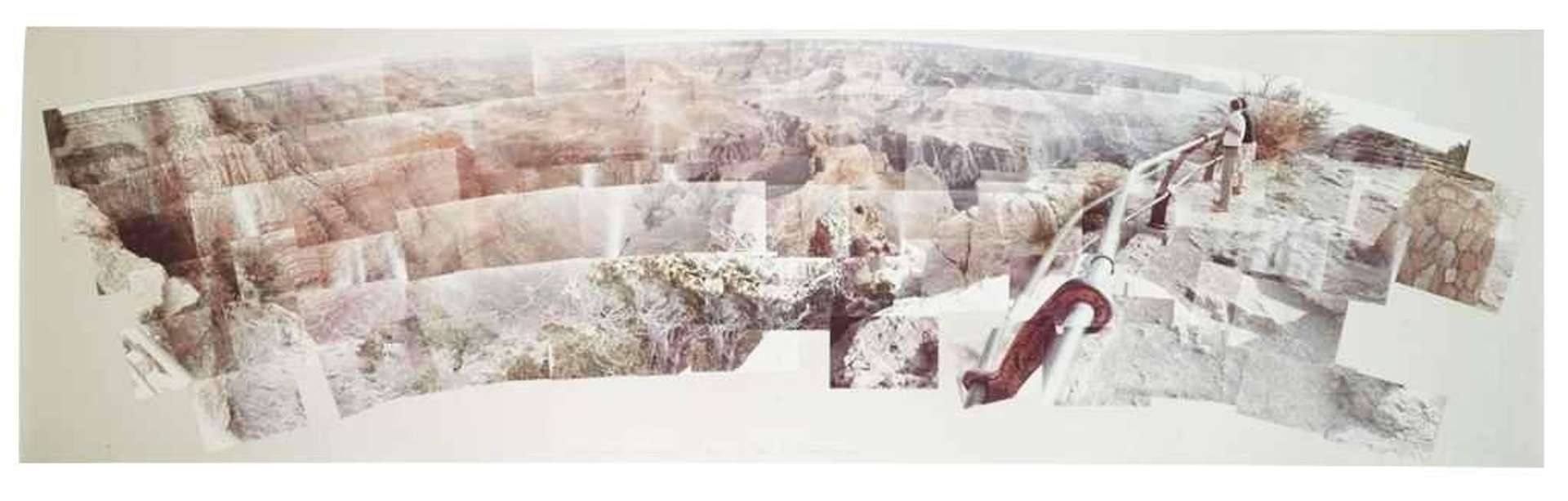 David Hockney: The Grand Canyon South Rim With Rail, Oct 1982 - Signed Print