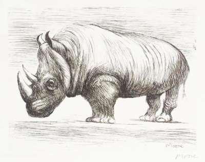 Rhinoceros - Signed Print by Henry Moore 1983 - MyArtBroker