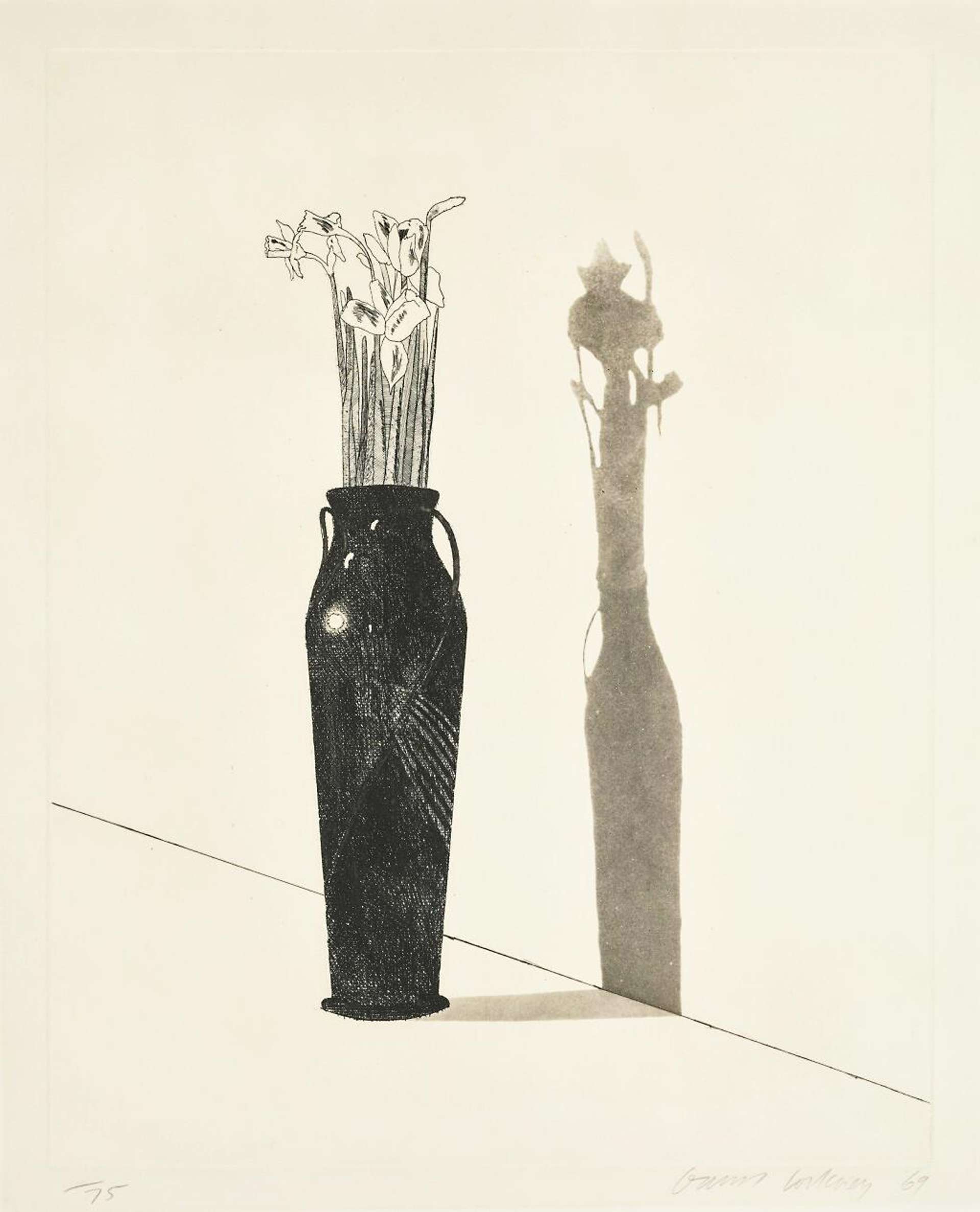Vase And Flowers - Signed Print by David Hockney 1969 - MyArtBroker