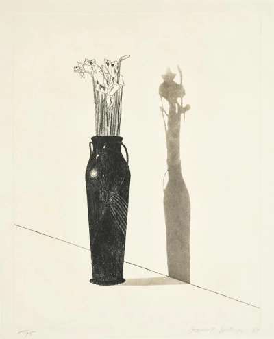 David Hockney: Vase And Flowers - Signed Print