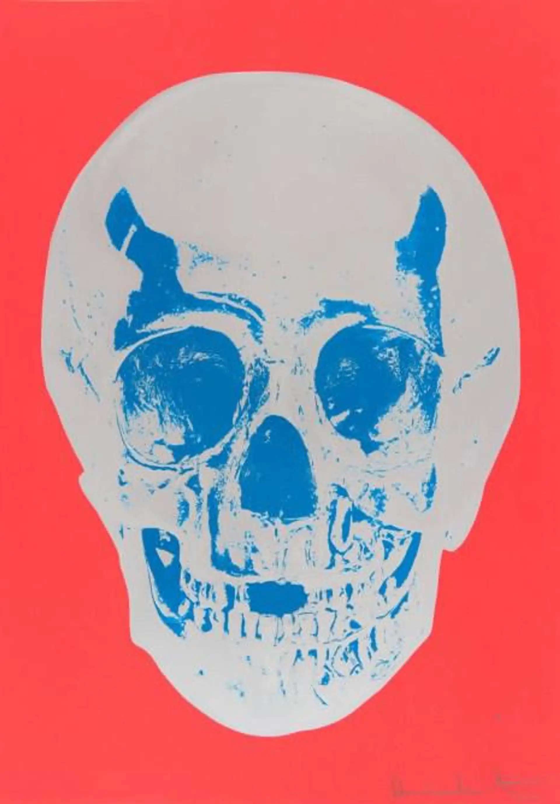 Till Death Do Us Part (coral red, silver gloss, true blue) by Damien Hirst