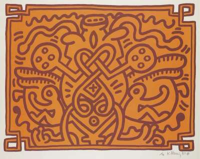 Chocolate Buddha 4 - Signed Print by Keith Haring 1989 - MyArtBroker