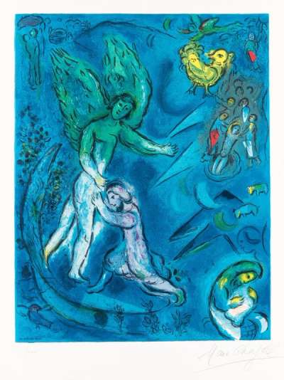 La Lutte De Jacob Et De Ange - Signed Print by Marc Chagall 1967 - MyArtBroker