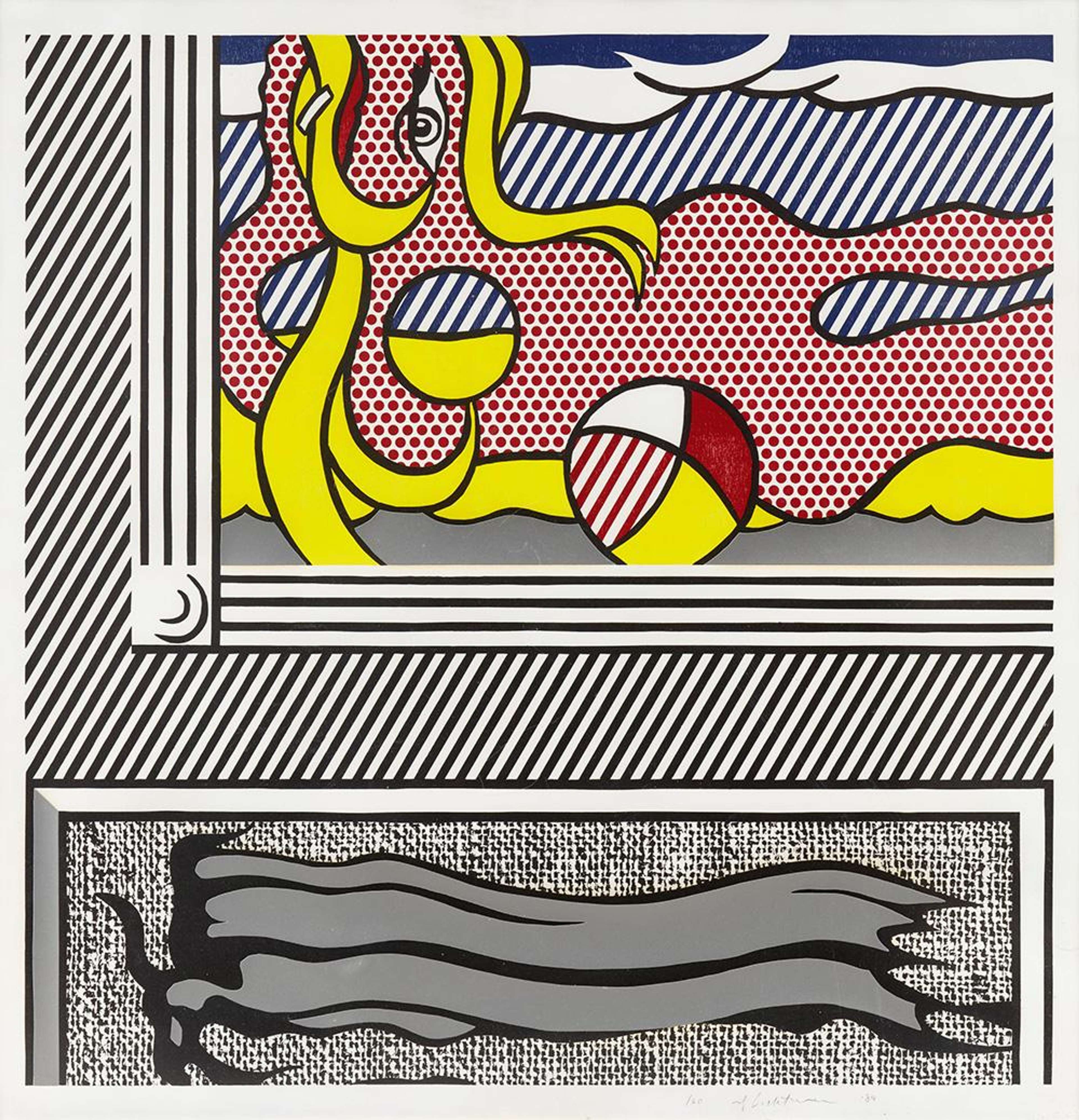 Two Paintings: Beach Ball - Signed Print by Roy Lichtenstein 1984 - MyArtBroker