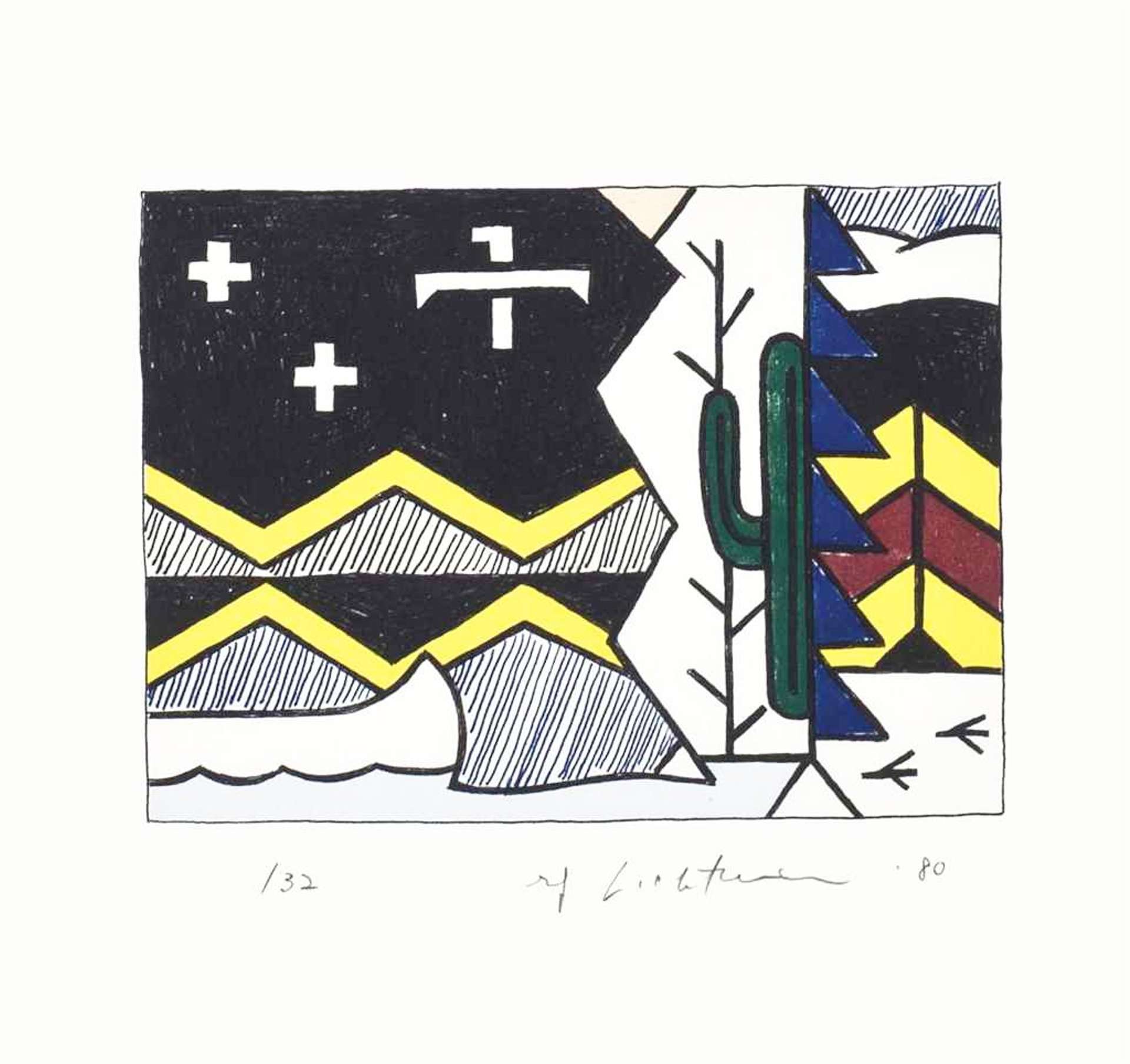 Night Scene - Signed Print by Roy Lichtenstein 1980 - MyArtBroker
