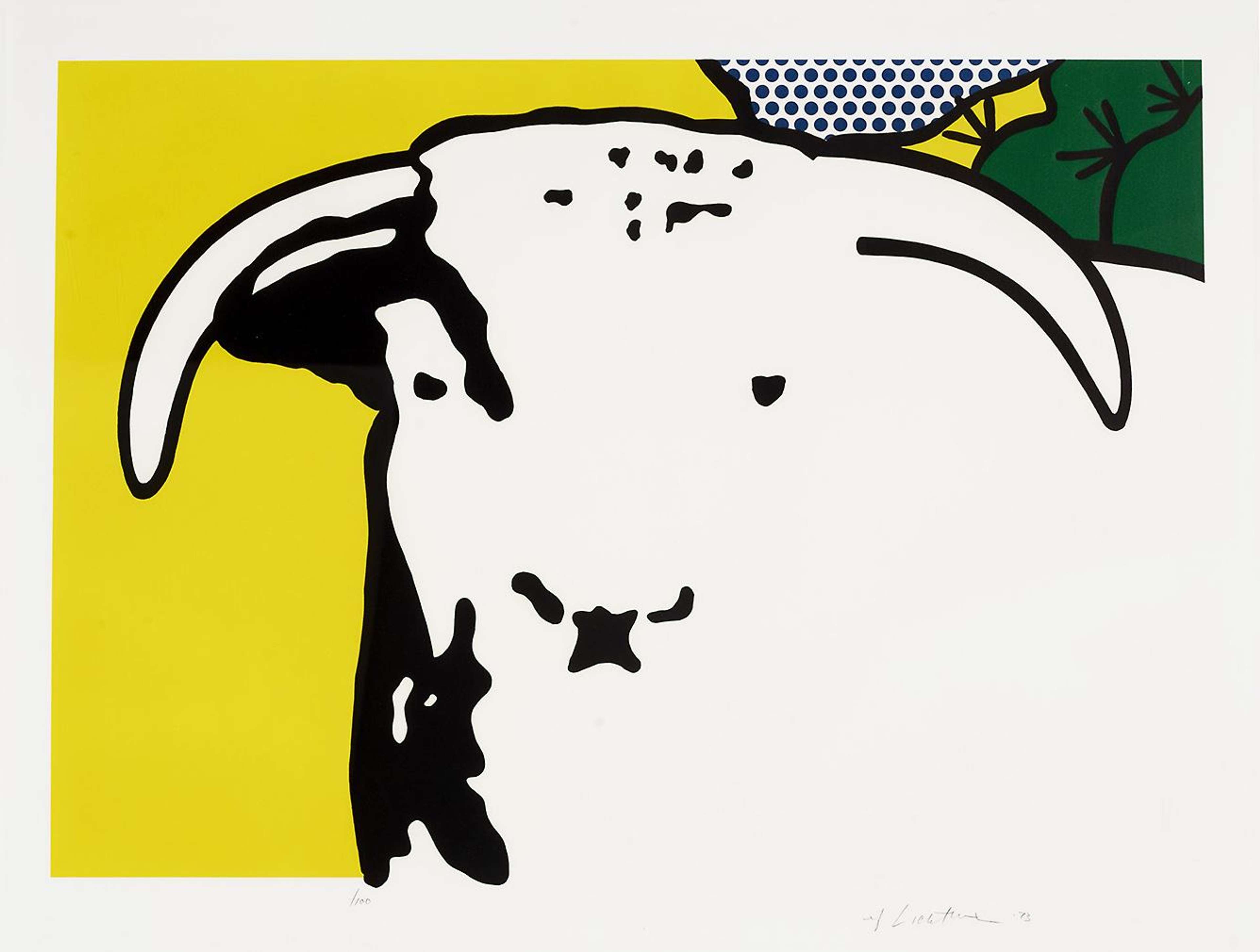 Bull Head I - Signed Mixed Media by Roy Lichtenstein 1973 - MyArtBroker