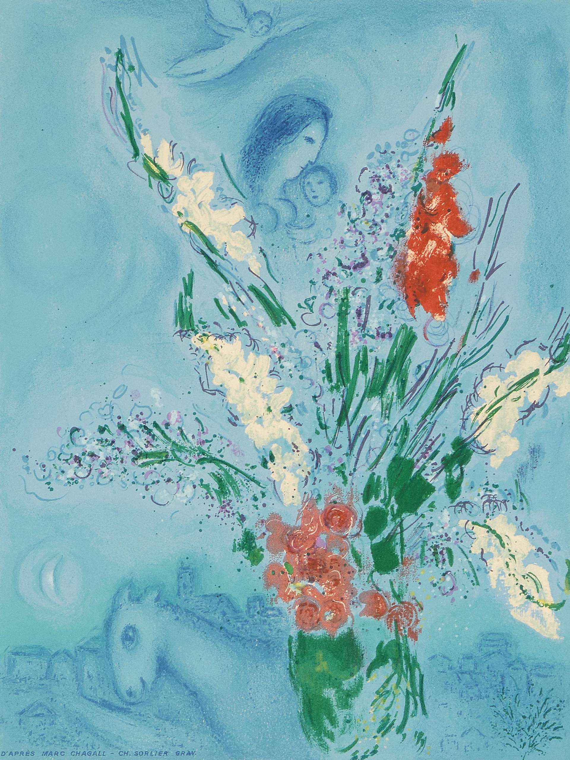 Marc Chagall: Les Glaïeuls - Signed Print