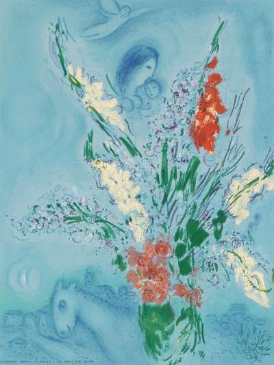 Marc Chagall: Les Glaïeuls - Signed Print