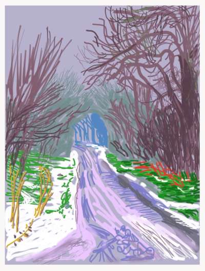 The Arrival Of Spring In Woldgate East Yorkshire 4th January 2011 - Signed Print by David Hockney 2011 - MyArtBroker
