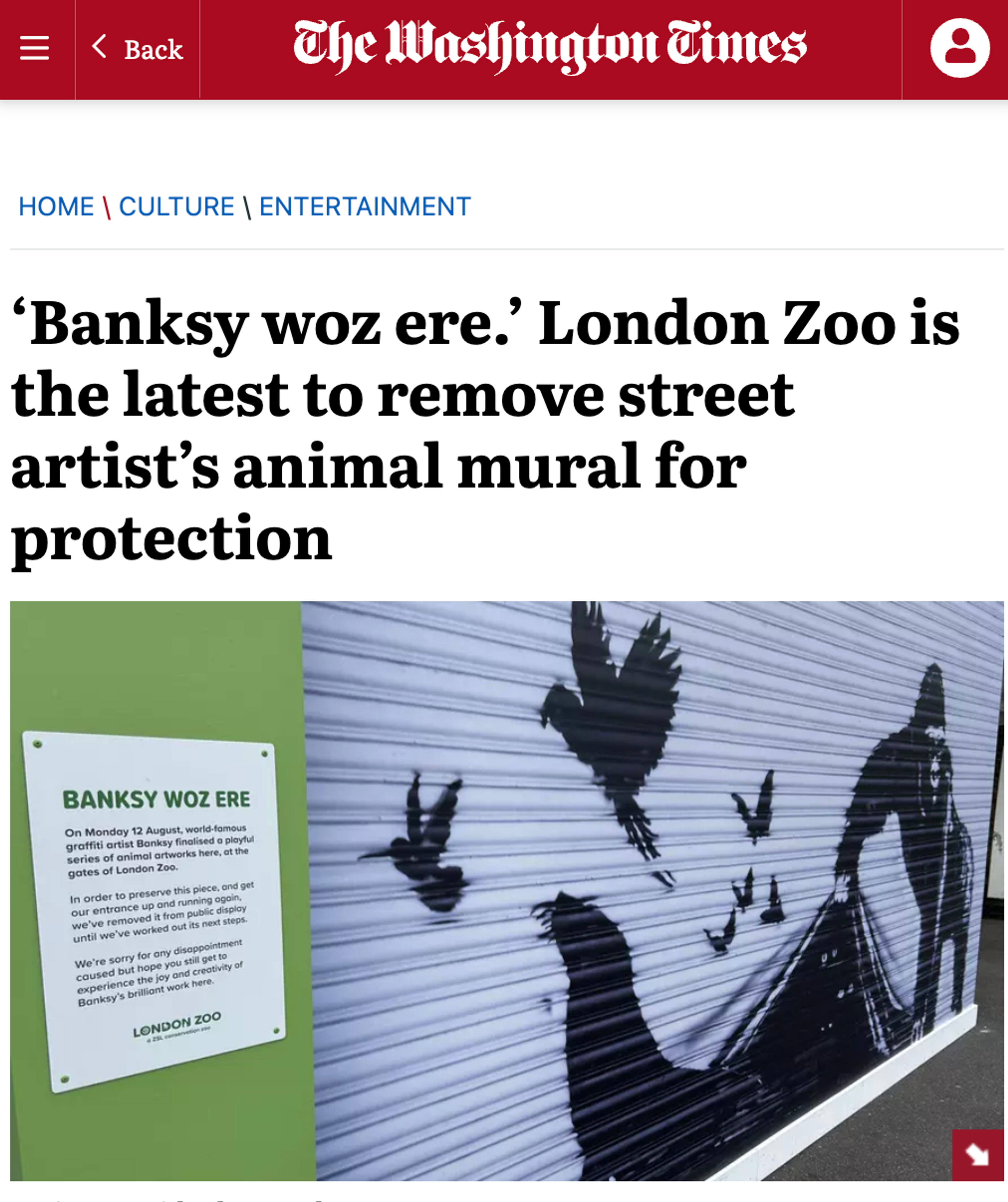 washington times banksy