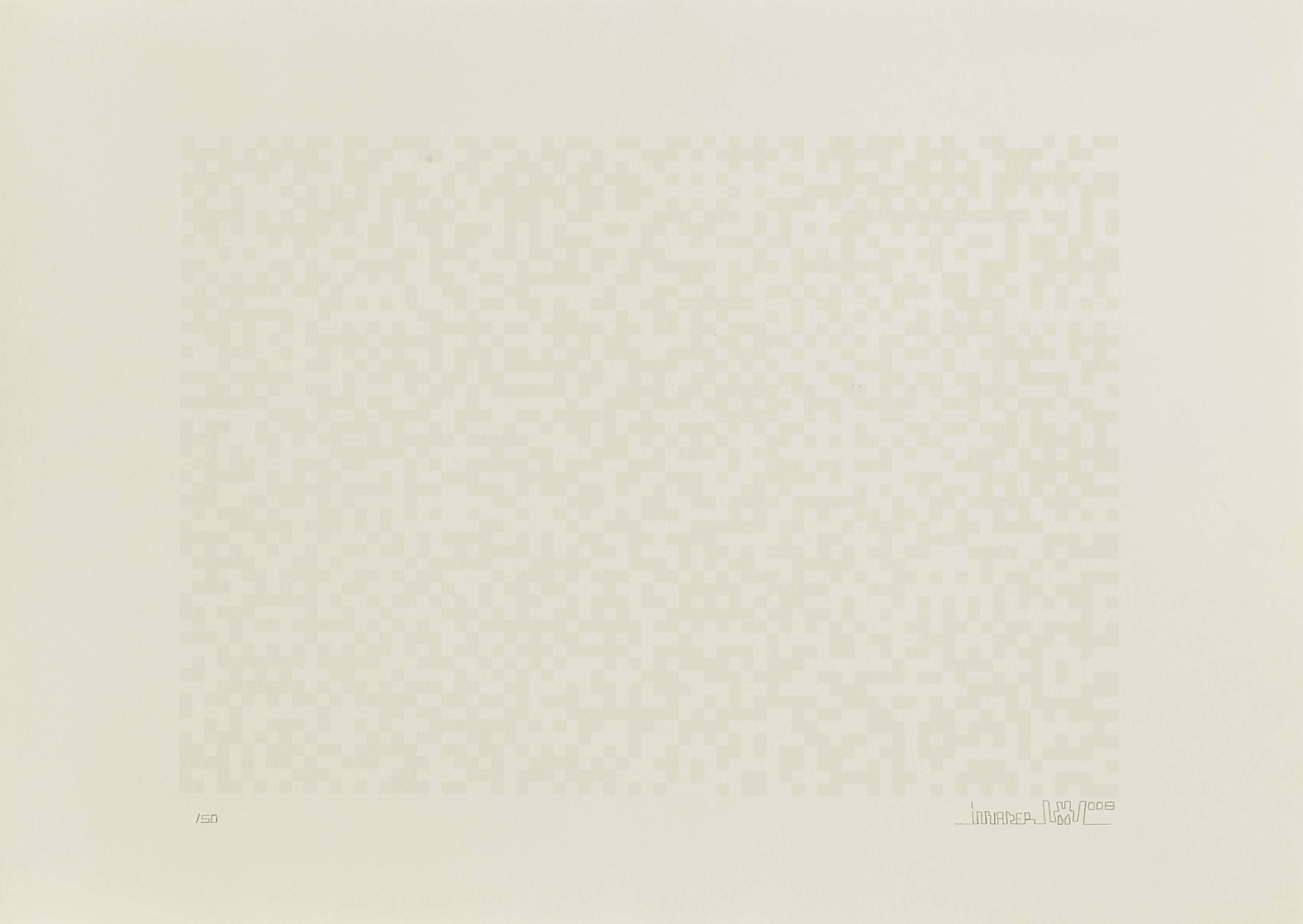 Binary Code (white) - Signed Print by Invader 2008 - MyArtBroker