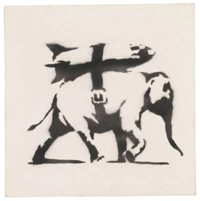 Heavy Weaponry (canvas) - Signed Mixed Media by Banksy 2004 - MyArtBroker