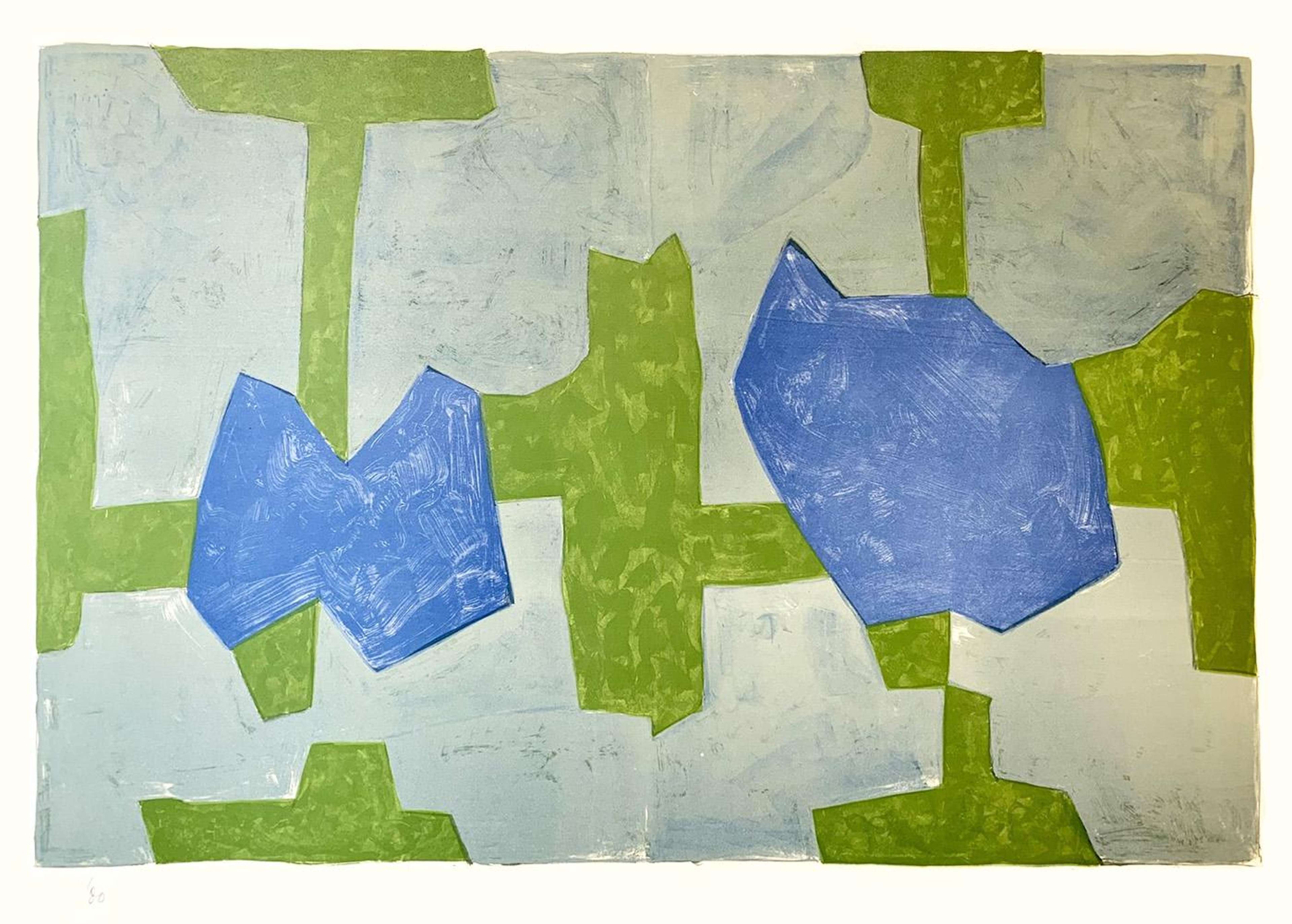 Composition Bleue Et Verte - Signed Print by Serge Poliakoff 1969 - MyArtBroker