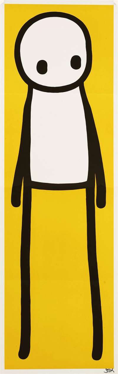 Standing Figure (yellow) - Signed Print by Stik 2015 - MyArtBroker