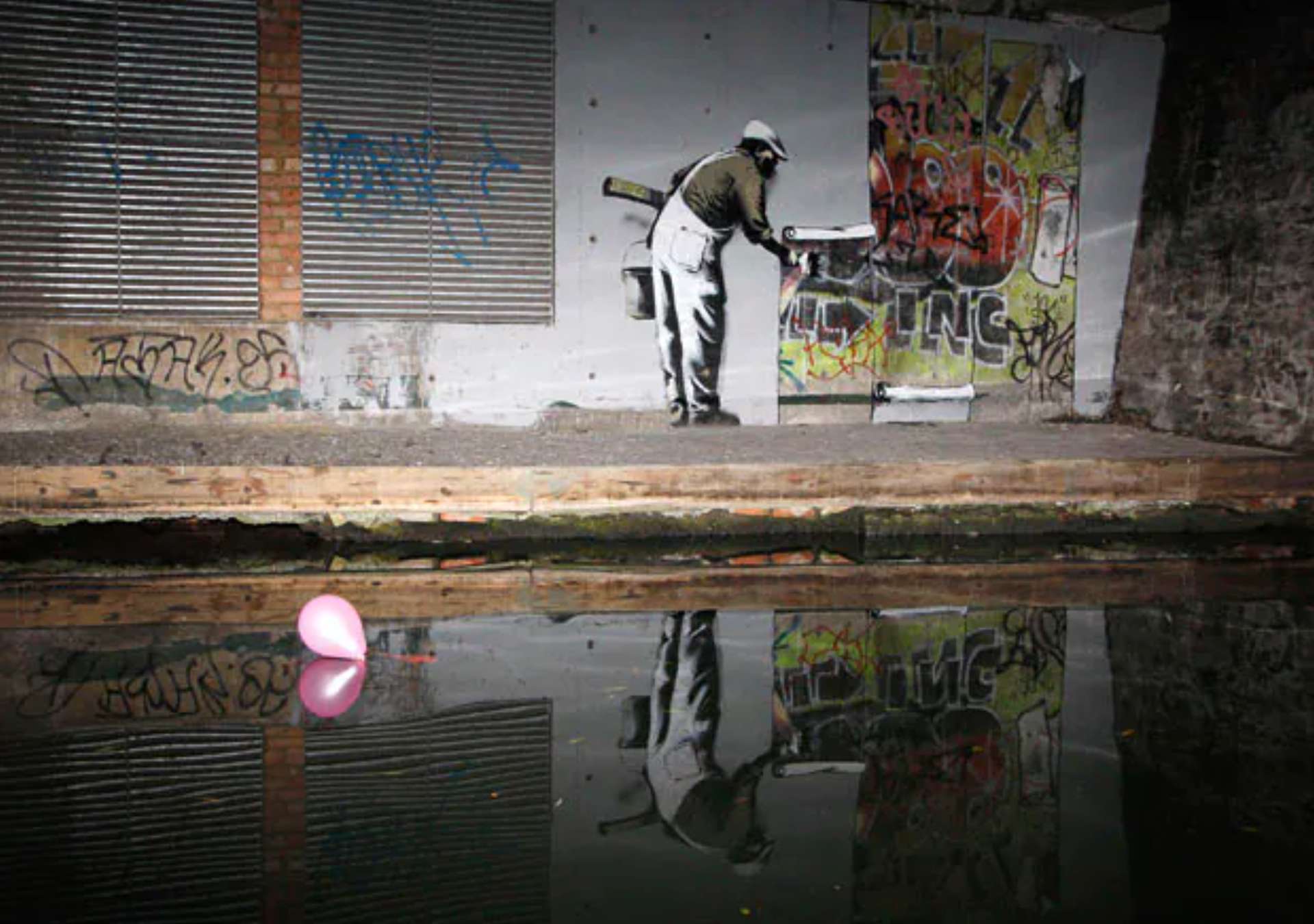 Wallpaper Hanging by Banksy, Regent's Canal - MyArtBroker