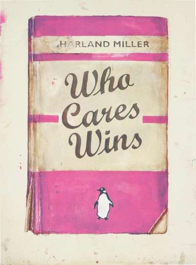 Harland Miller: Who Cares Wins (pink) - Signed Print