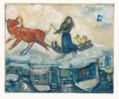 Marc Chagall: Le Cheval Rouge - Signed Print