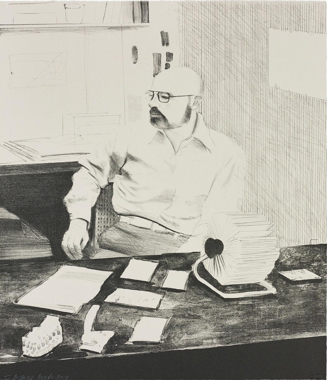David Hockney Sidney In His Office (Signed Print) 1976 | For