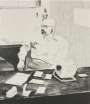 David Hockney: Sidney In His Office - Signed Print