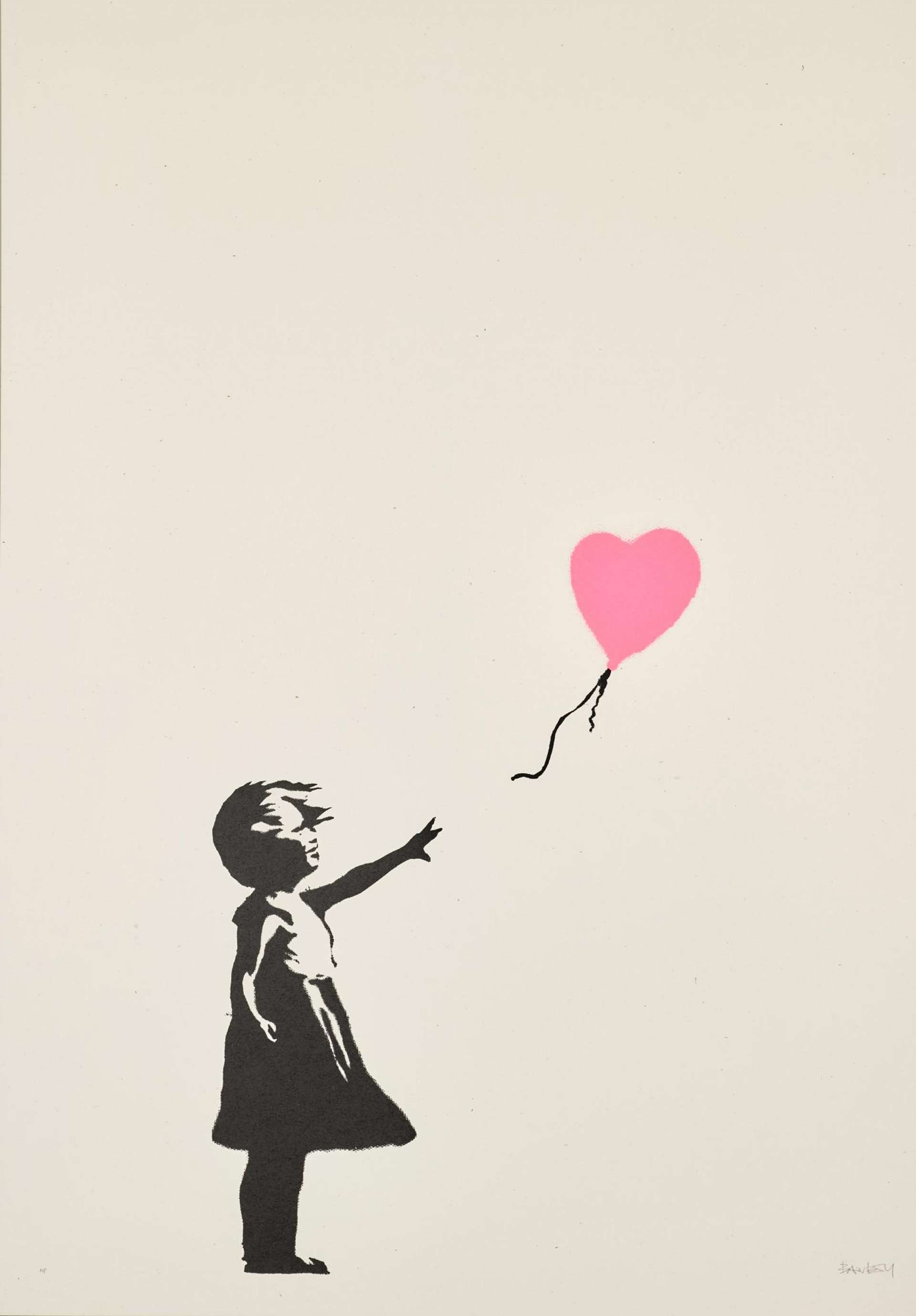 Girl With Balloon (Pink) by Banksy