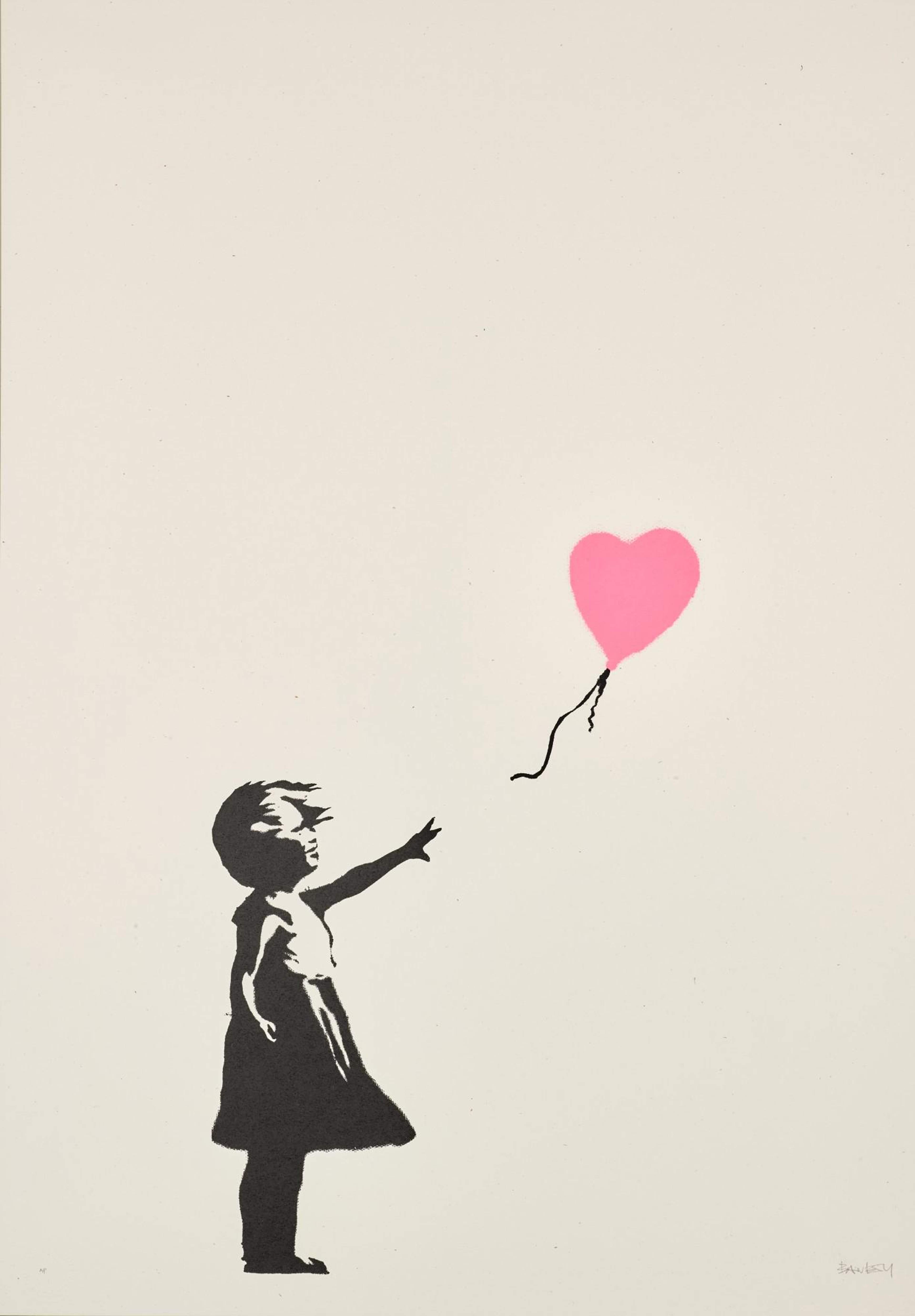 Girl With Balloon (pink) - Signed Print