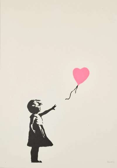 Girl With Balloon (pink) - Signed Print by Banksy 2004 - MyArtBroker
