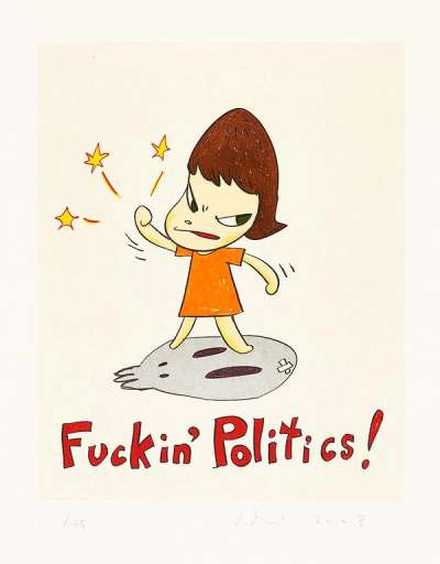 Fuckin' Politics - Signed Print by Yoshitomo Nara 2003 - MyArtBroker