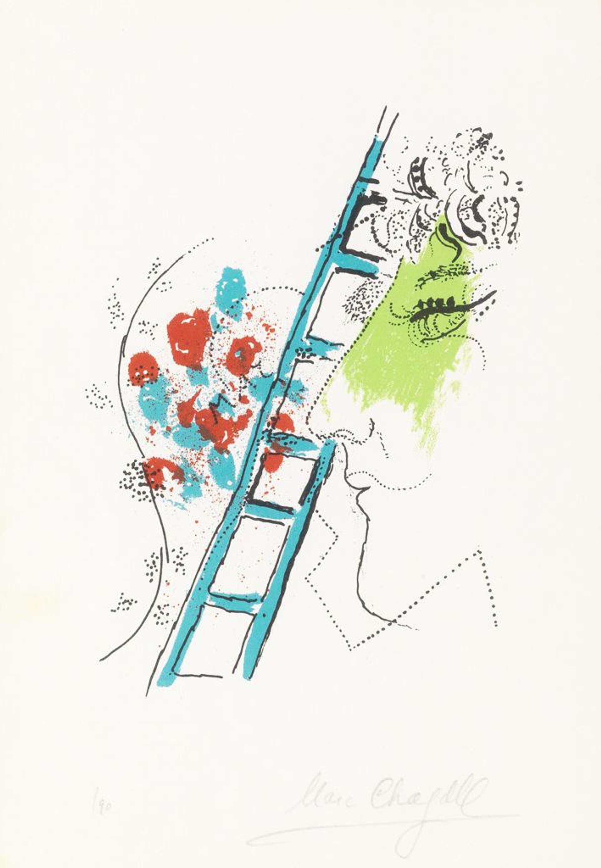 L’Echelle - Signed Print by Marc Chagall 1957 - MyArtBroker