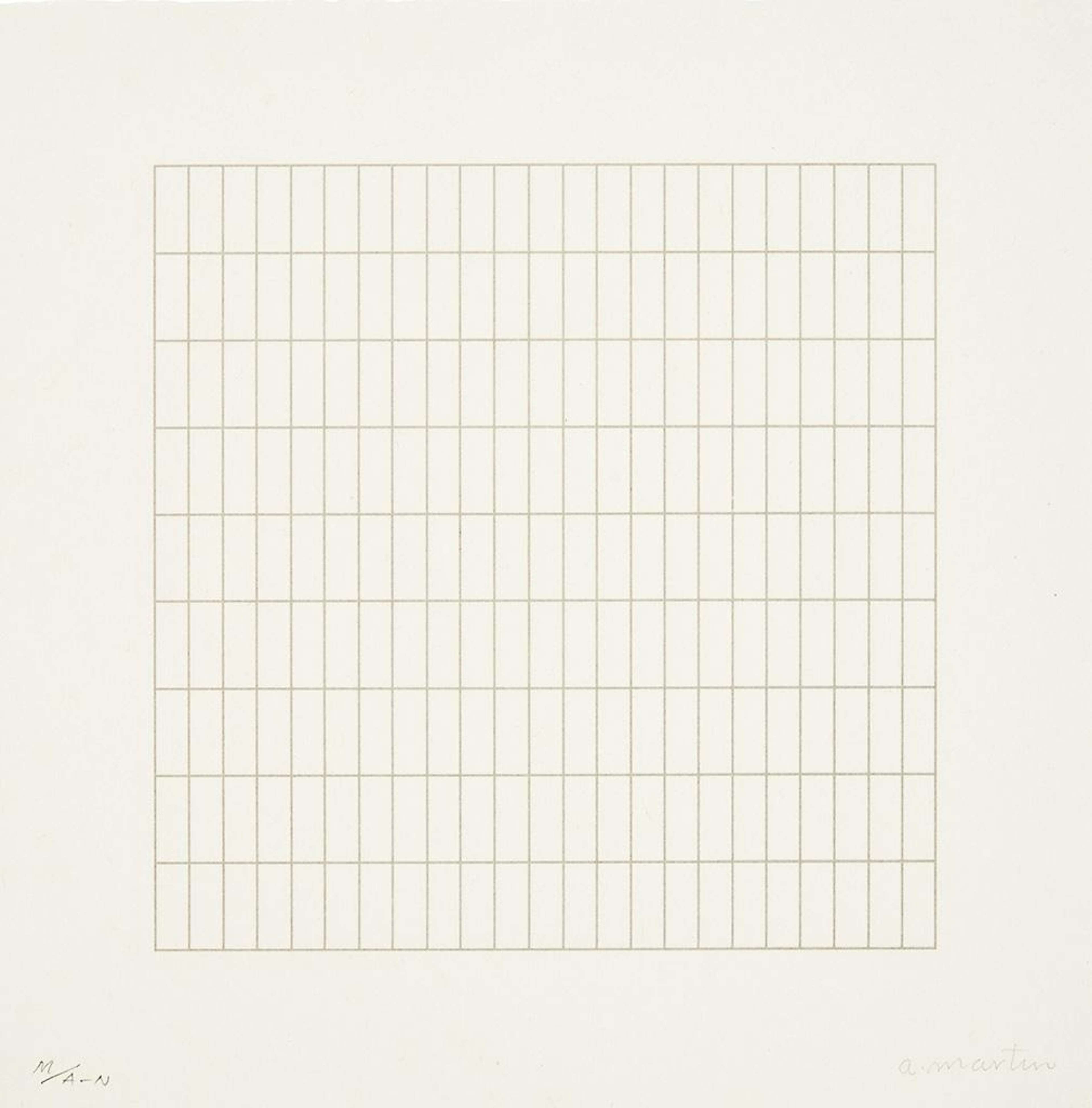 On A Clear Day 2 - Signed Print by Agnes Martin 1973 - MyArtBroker