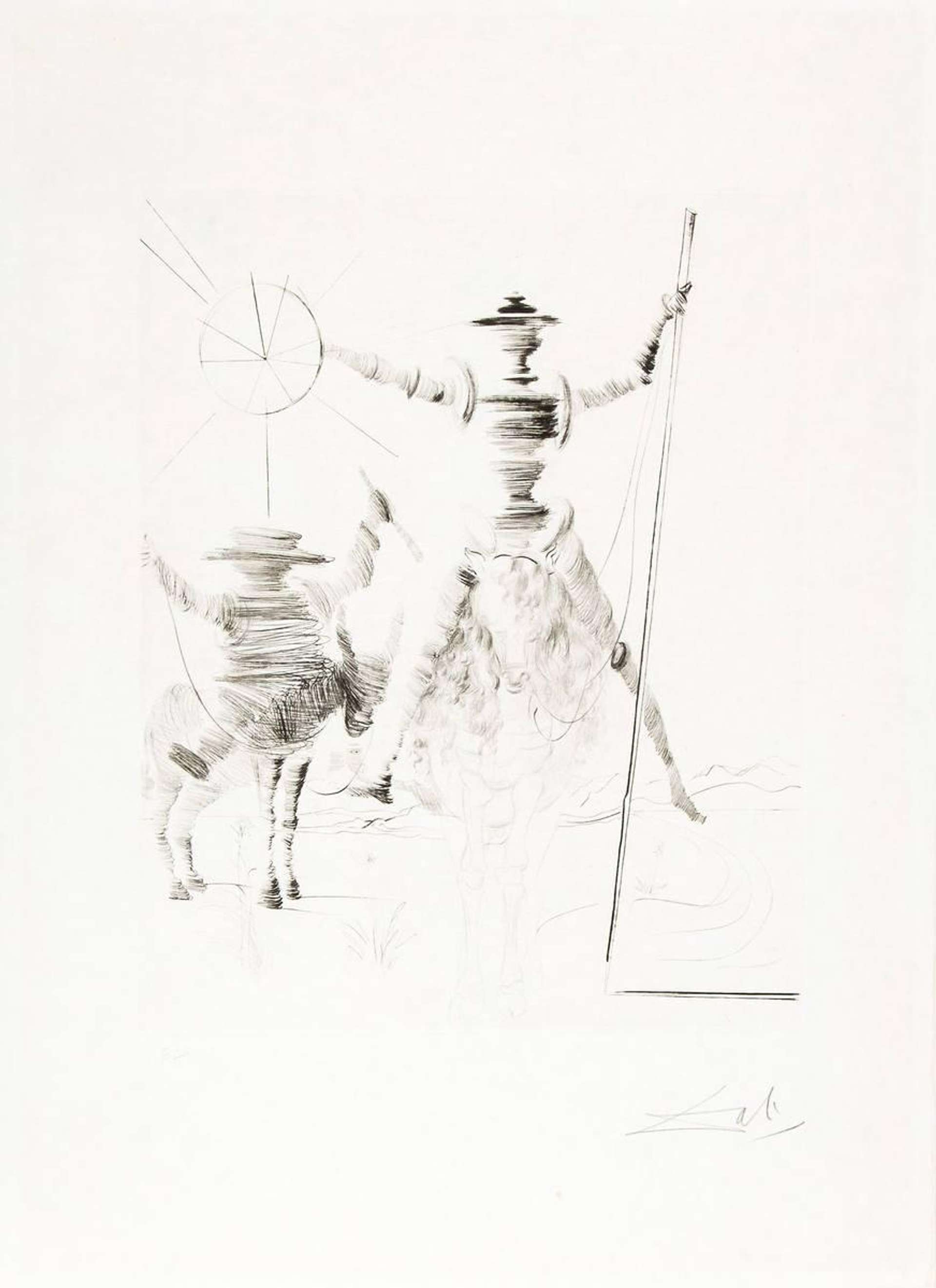 Don Quichotte Et Sancho Pança - Signed Print by Salvador Dali 1968 - MyArtBroker