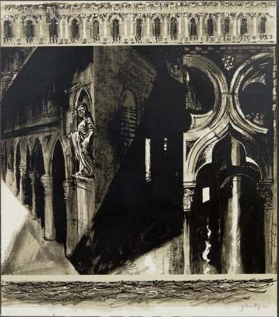 Death In Venice, Side Right Panel - Signed Print by John Piper 1973 - MyArtBroker